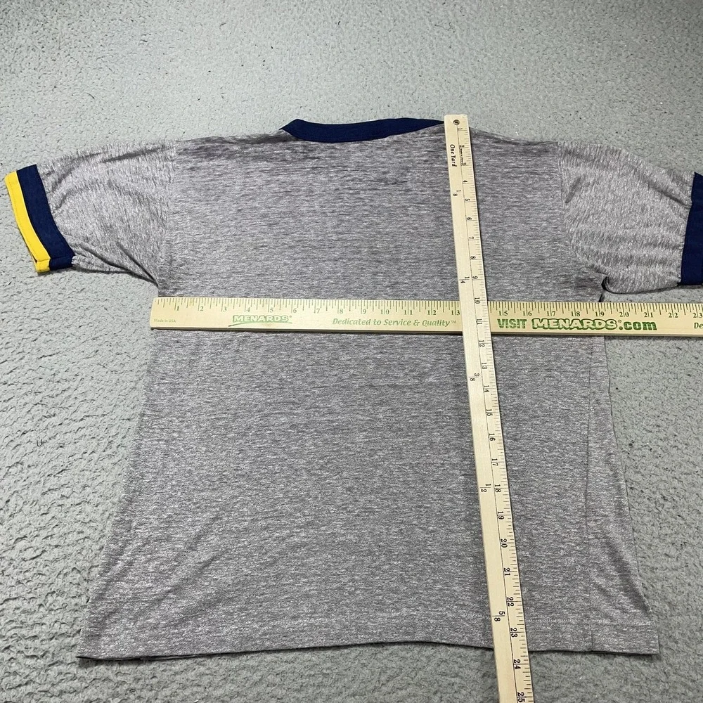 Vintage Champion Okoboji Shirt Mens Large Gray Ringer Running Track Tee 50/50 70 - Picture 6 of 9